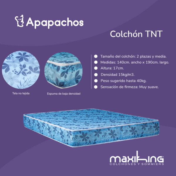 Colchón Espuma Maxiking TNT 2 Plazas y Media 140x190x17 - Imagen 2