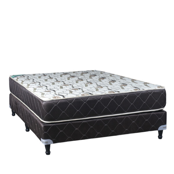 Sommier y Colchón Resorte Maxiking Esmeralda 2 Plazas 130x190x26