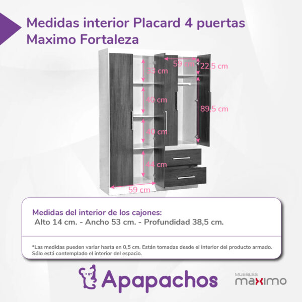 Ropero Placard Máximo 4 Puertas color Dakota - Imagen 6