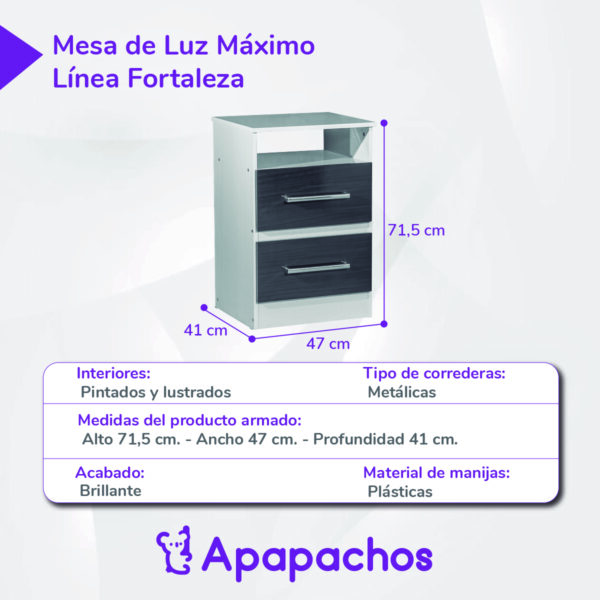 Mesa de luz Máximo color Caoba - Imagen 6