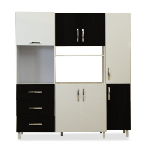 Kit de cocina Acapulco 7 puertas Negro Blanco