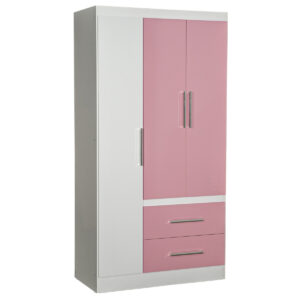 Ropero Placard Infantil Máximo 3 Puertas Rosa Y Blanco
