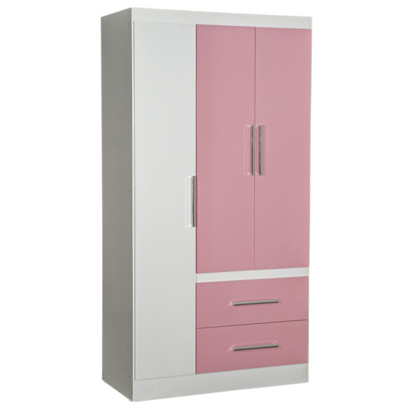Ropero Placard Infantil Máximo 3 Puertas Rosa Y Blanco