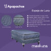 Sommier y Colchón Resorte Maxiking Espejo de Luna 1 Plaza y Media 100x190x30 - Imagen 3