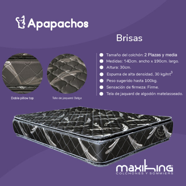 Colchón Espuma Maxiking Brisas 2 Plazas y Media 140x190x30 - Imagen 2