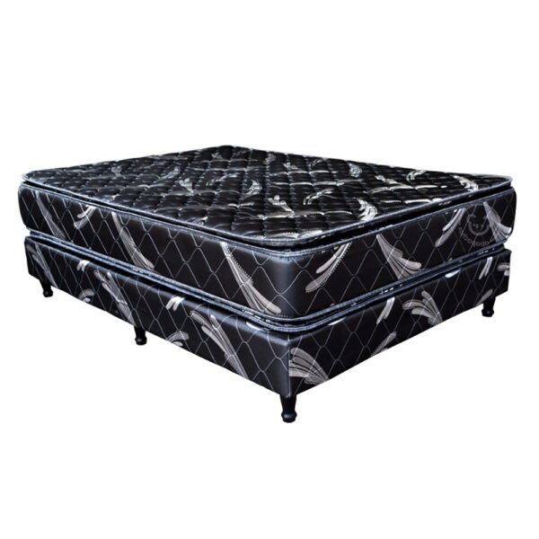 Sommier y Colchón Espuma Maxiking Brisas Pillow 2 Plazas y Media 140x190x30