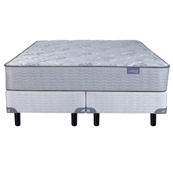 Conjunto Sommier Inducol Onix Color Gris 160x200 De Resortes