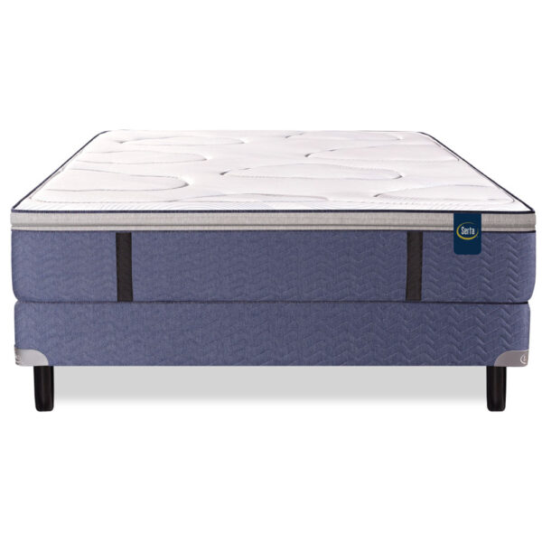 Colchon y Sommier Serta Pensilvania 150x190 De Resortes Pocket Con Pillow de Espuma Inteligente