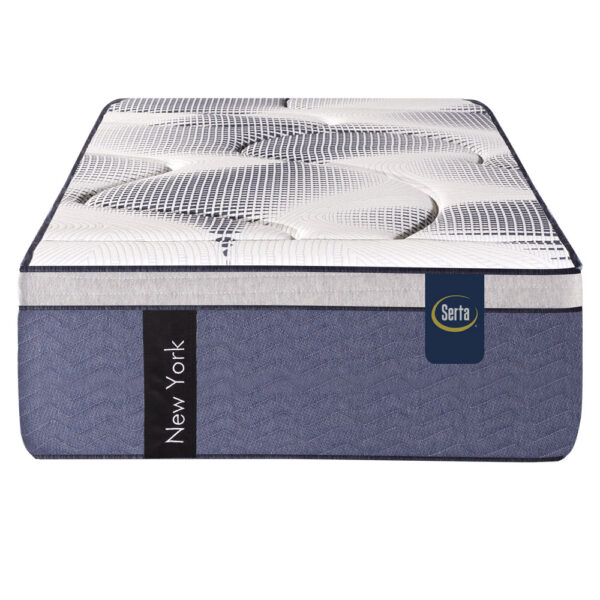 Colchon Serta New York 1 Plaza y media 100x200 de Resortes Pocket con Pillow Inteligente de Espuma Viscoelástica