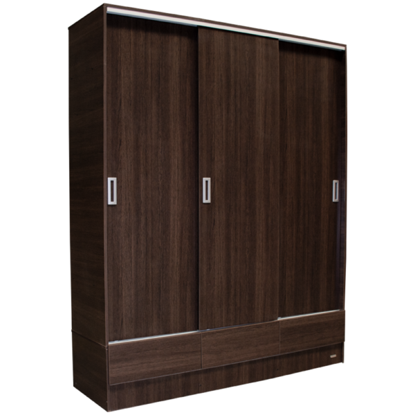 Placard Max 3 Puertas Corredizas Guardaropa Moderno 2m x 1.8m Tabaco Platinum