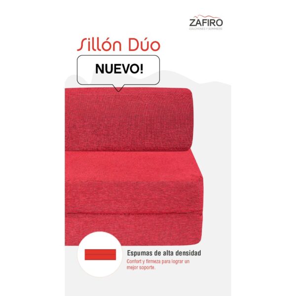 Sillon Duo Apapachos Tejido Liso Multiples Posiciones Rojo - Imagen 3