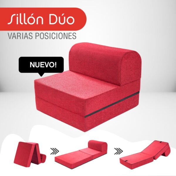 Sillon Duo Apapachos Tejido Liso Multiples Posiciones Rojo - Imagen 2