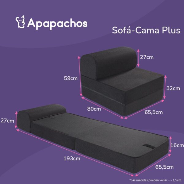 Sillon Duo Apapachos Tejido Liso Multiples Posiciones Negro - Imagen 5