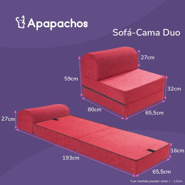 Sillon Duo Apapachos Tejido Liso Multiples Posiciones Rojo - Imagen 4